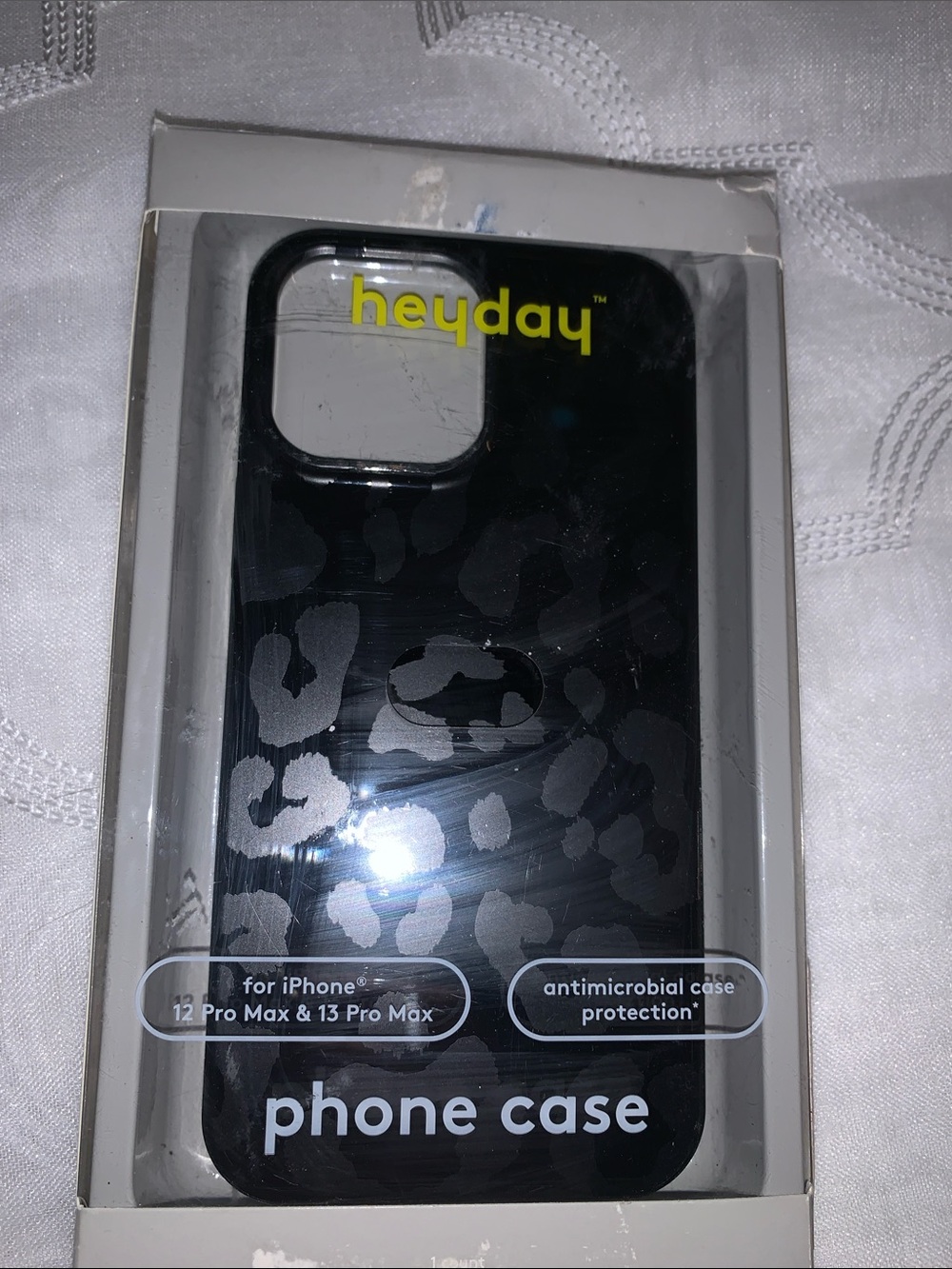 heyday Black Leopard Print Antimicrobial iPhone Case for 12/13 Pro Max